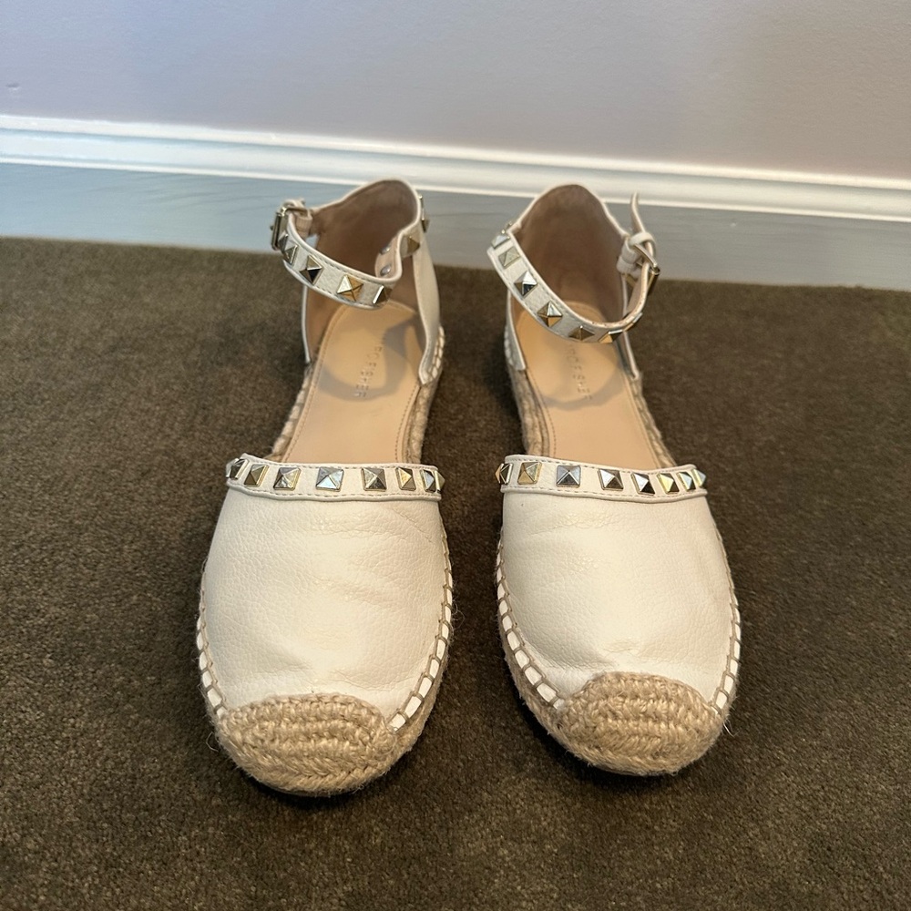 Marc Fisher White Studded Espadrilles